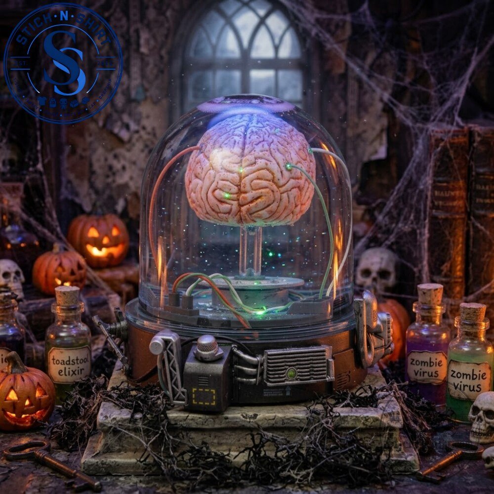 Mad Scientist Glowing Brain Jar Halloween Snow Globe Decor Special Edition 5 Mad Scientist Glowing Brain Jar Halloween Snow Globe Decor Special Edition